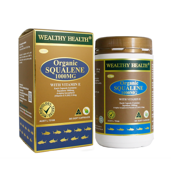Wealthy Health Squalene 1000mg 高純度深海鮫鯊烯 365粒/膠囊